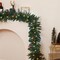 9 FT Christmas Garland with Lights,Battery Operated Lighted Garland,50 Warm White LED Lights